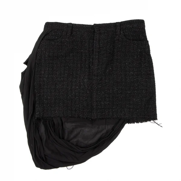 Yohji Yamamoto FEMME Chiffon Design Lame Tweed Skirt K-132642_002