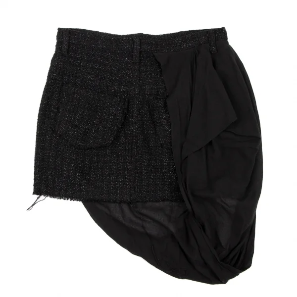 Yohji Yamamoto FEMME Chiffon Design Lame Tweed Skirt K-132642_008