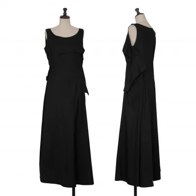 Yohji Yamamoto FEMME Cotton Side Frill Design Sleeveless Dress