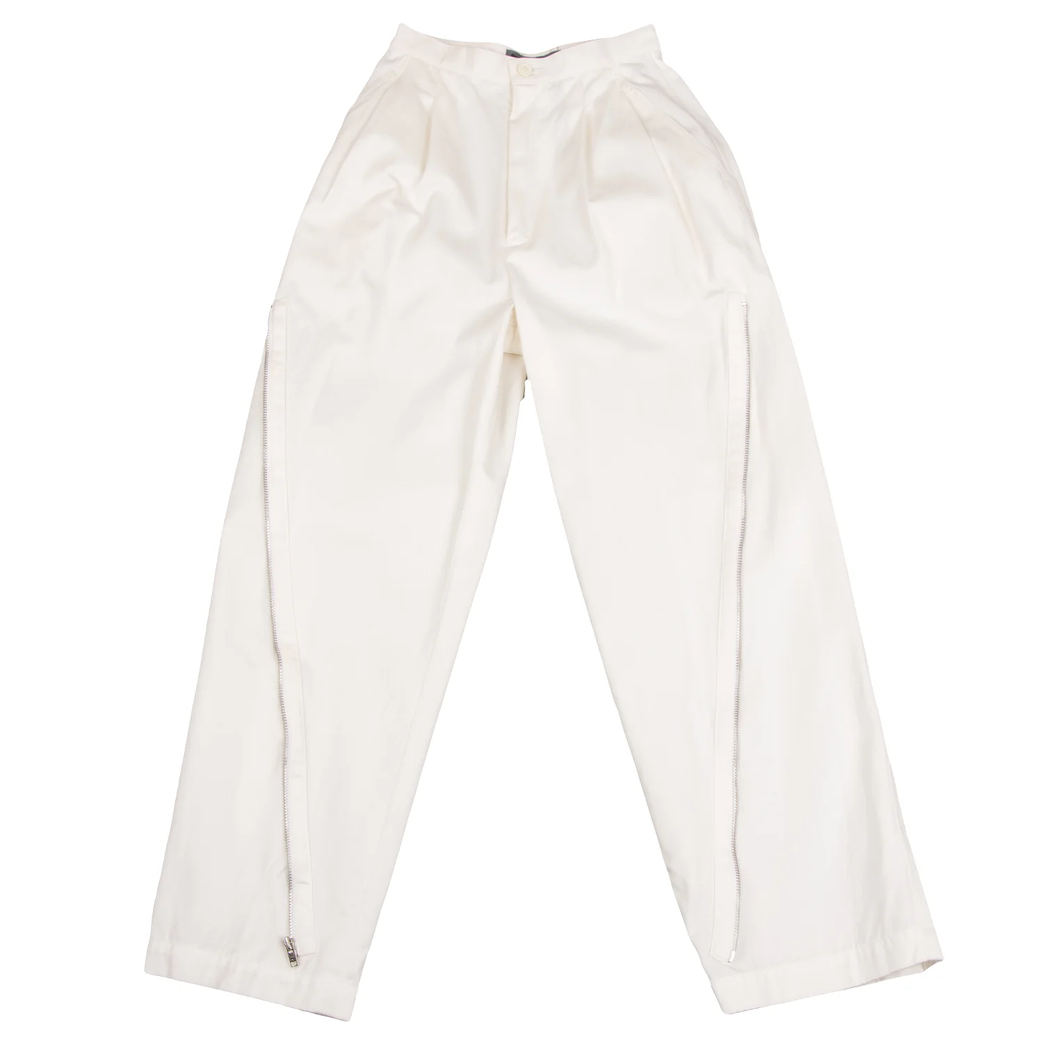 【関送込】ISSEY MIYAKE◆COTTON PANTS ISSEY MIYAKE Zipper Cotton Pants White S | PLAYFUL