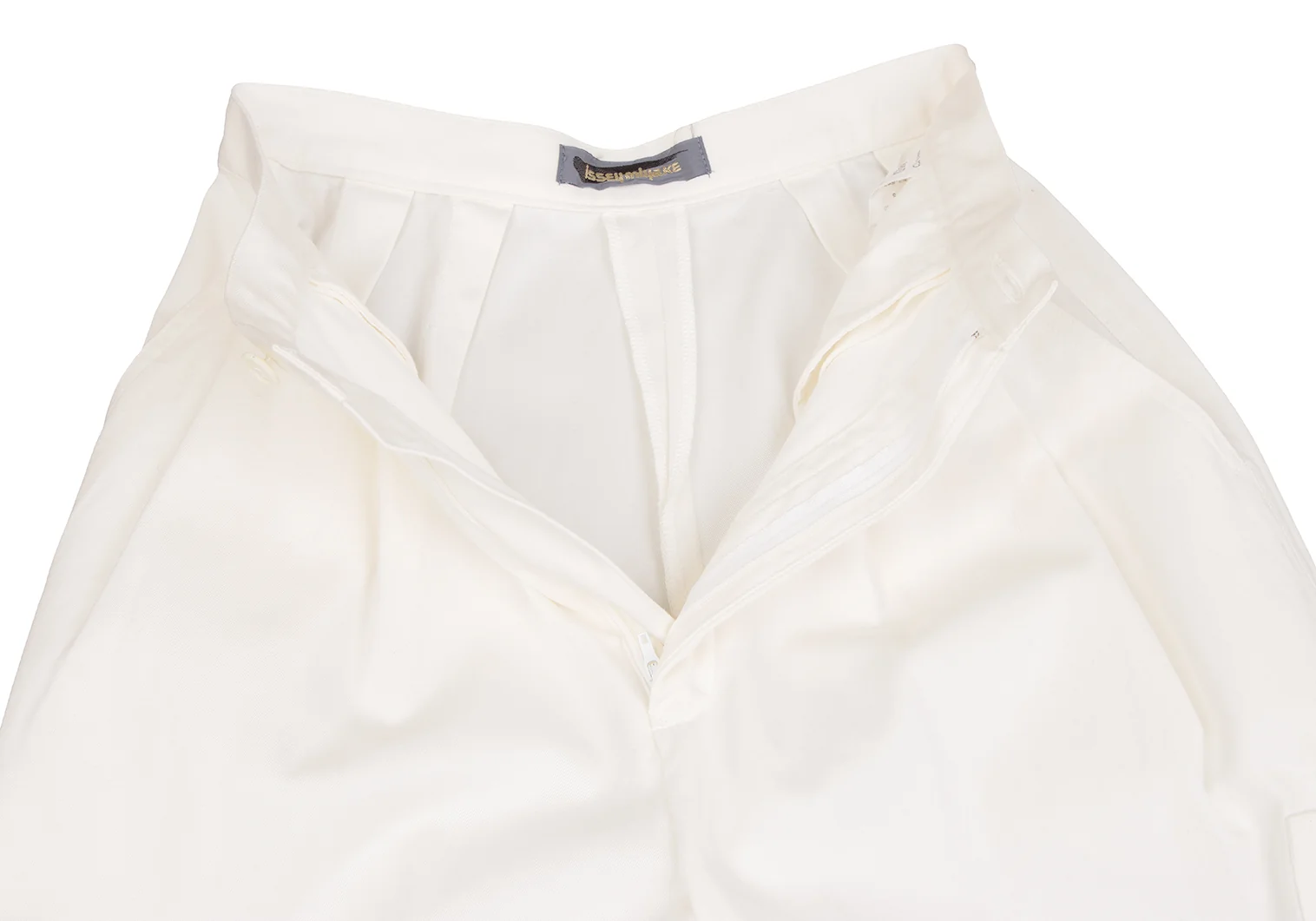 【関送込】ISSEY MIYAKE◆COTTON PANTS ISSEY MIYAKE Zipper Cotton Pants White S | PLAYFUL