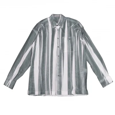 ISSEY MIYAKE MEN Wrinkle Pleats Printed Long Sleeve Shirt