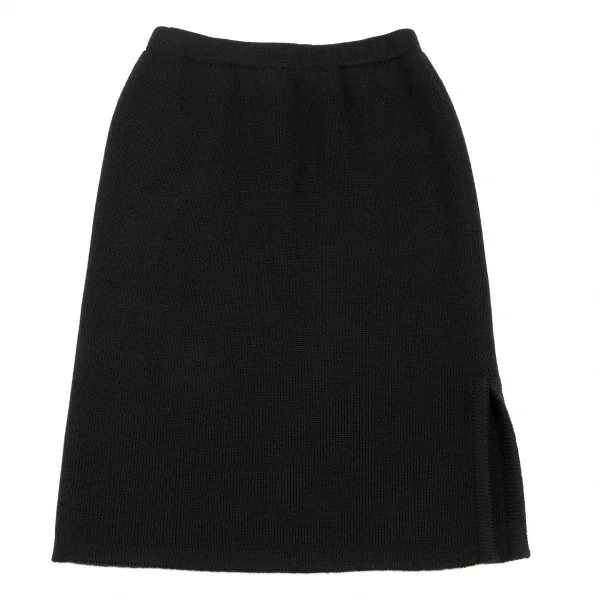 ジバンシィGIVENCHY ウールサイドスリットニットスカート 黒M位