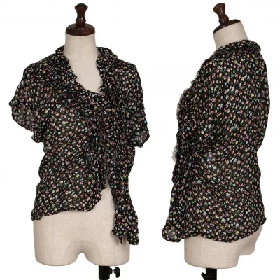tricot COMME des GARCONS Rayon See-through Floral Printed Blouse