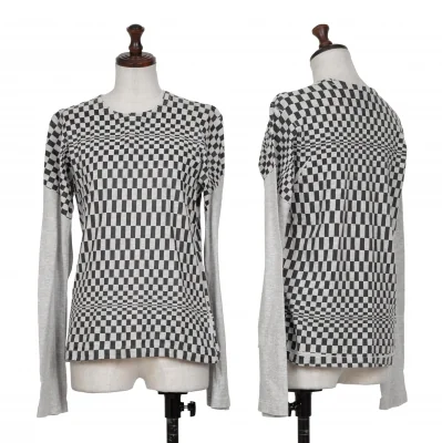 COMME des GARCONS Cotton Checker Long Sleeve T Shirt