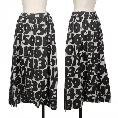 COMME des GARCONS Number Print Hem Zipper Dropped Crotch Pants