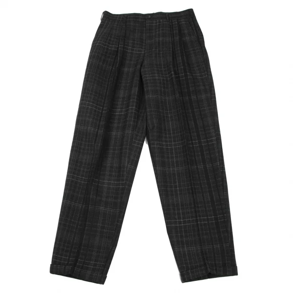 COMME des GARCONS HOMME Wool Acrylic Check Pants Grey L K-132809_001