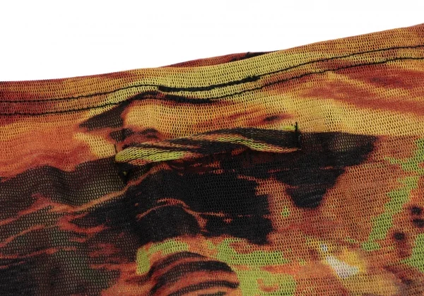 Jean-Paul GAULTIER Graphic Printed Frill Switching Mesh Skirt K-132816_015