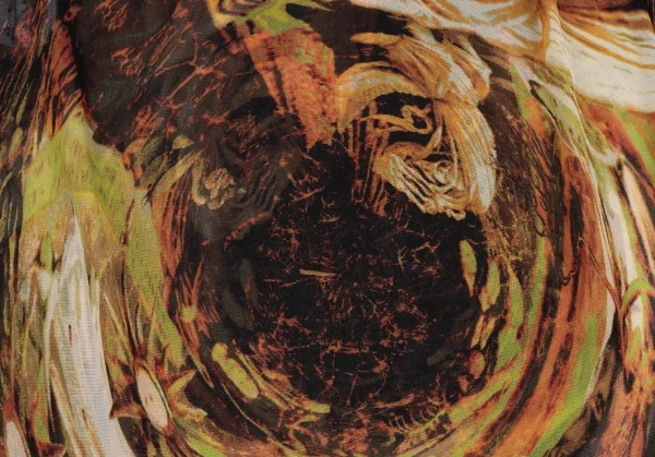 Jean-Paul GAULTIER Graphic Printed Frill Switching Mesh Skirt K-132816_006