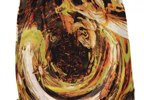 Jean-Paul GAULTIER Graphic Printed Frill Mesh Skirt K-132817_013