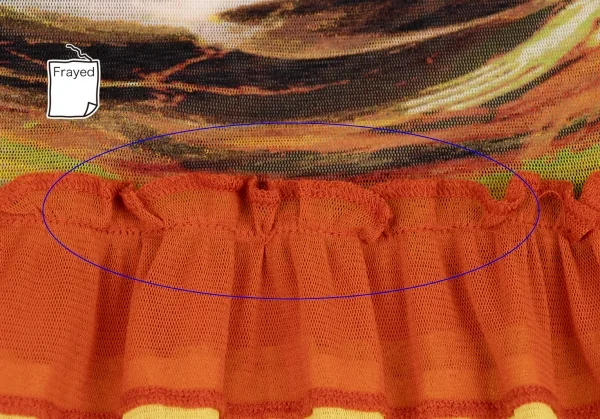 Jean-Paul GAULTIER Graphic Printed Frill Mesh Skirt K-132817_015