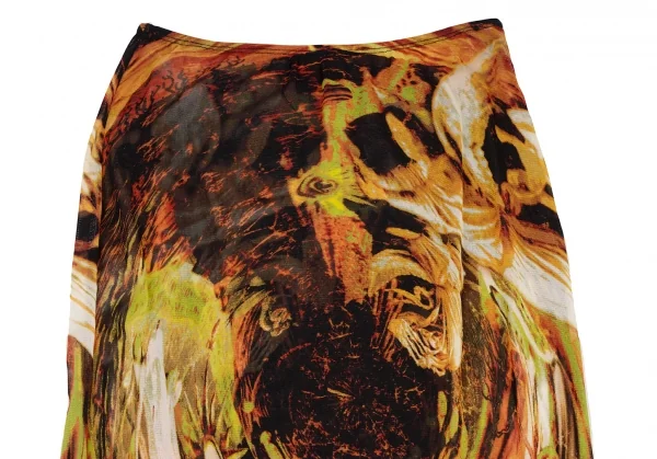 Jean-Paul GAULTIER Graphic Printed Frill Mesh Skirt K-132817_003