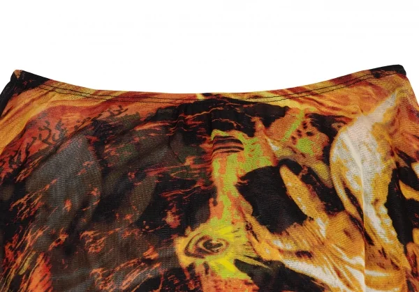 Jean-Paul GAULTIER Graphic Printed Frill Mesh Skirt K-132817_004