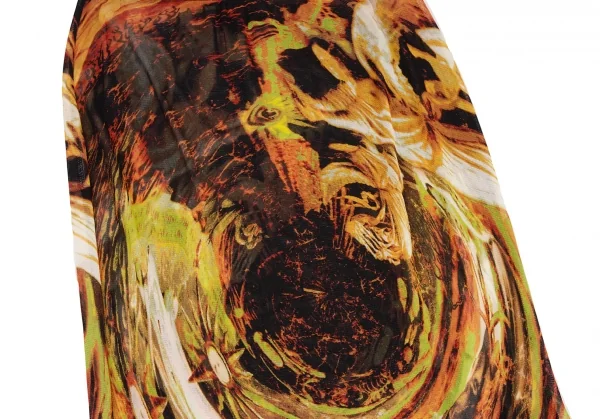 Jean-Paul GAULTIER Graphic Printed Frill Mesh Skirt K-132817_006