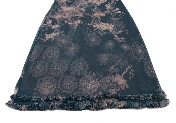 ジャンポールゴルチエJean Paul GAULTIER サークルフラワープリントパワーネットキャミソールワンピース 青40 K-132818_013