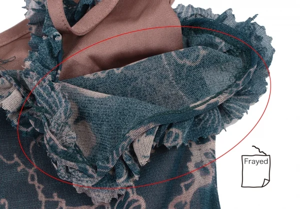 ジャンポールゴルチエJean Paul GAULTIER サークルフラワープリントパワーネットキャミソールワンピース 青40 K-132818_004