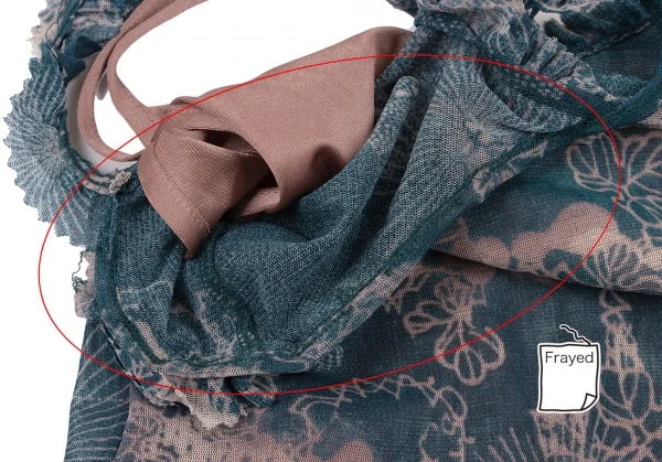 ジャンポールゴルチエJean Paul GAULTIER サークルフラワープリントパワーネットキャミソールワンピース 青40 K-132818_005