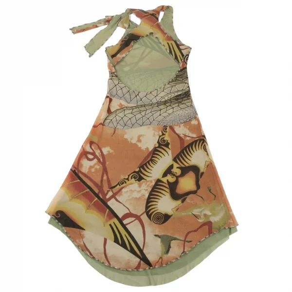 Jean-Paul GAULTIER FEMME Graphic Print Mesh Sleeveless Dress K-132827_012