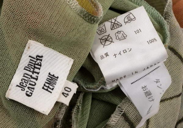 Jean-Paul GAULTIER FEMME Graphic Print Mesh Sleeveless Dress K-132827_019