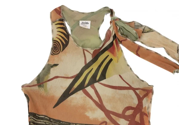 Jean-Paul GAULTIER FEMME Graphic Print Mesh Sleeveless Dress K-132827_003