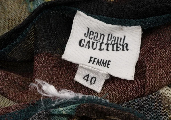 Jean-Paul GAULTIER FEMME Graphic Print Halter Neck Hooded Dress K-132829_018