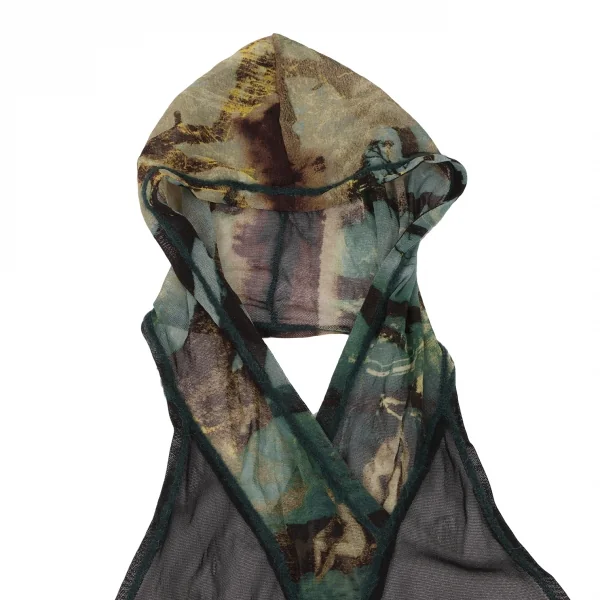 Jean-Paul GAULTIER FEMME Graphic Print Halter Neck Hooded Dress K-132829_004