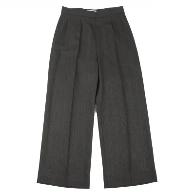 MaxMara Silk Blend Herringbone Weave Wide Pants