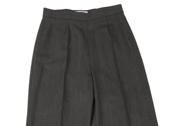 MaxMara Silk Blend Herringbone Weave Wide Pants K-132836_002