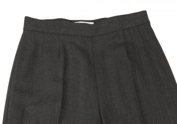 MaxMara Silk Blend Herringbone Weave Wide Pants K-132836_003