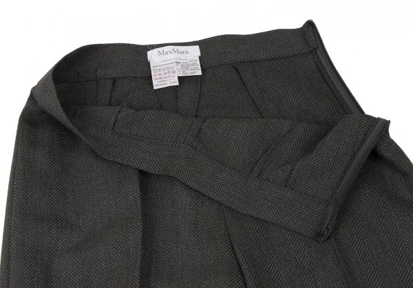 MaxMara Silk Blend Herringbone Weave Wide Pants K-132836_004