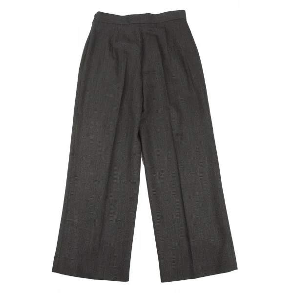 MaxMara Silk Blend Herringbone Weave Wide Pants K-132836_007