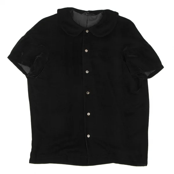 COMME des GARCONS NOIR Velor Round Collar Short Sleeve Shirt K-132843_002