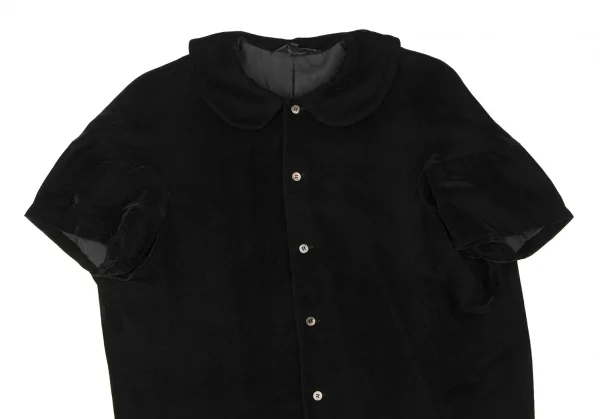 COMME des GARCONS NOIR Velor Round Collar Short Sleeve Shirt K-132843_003