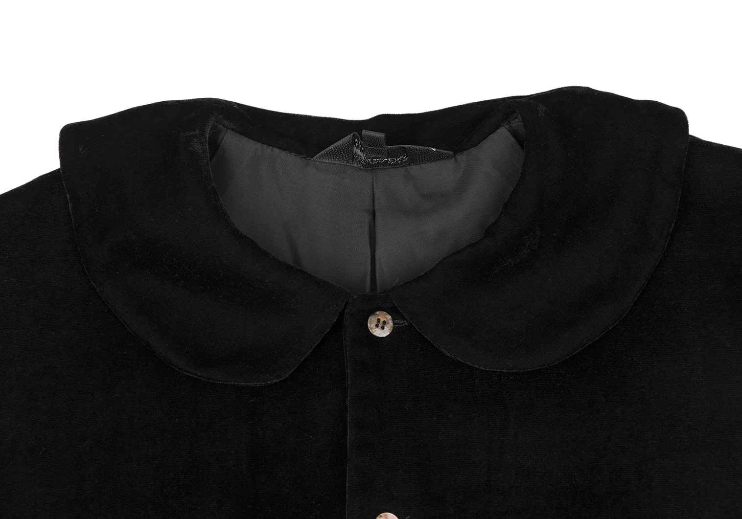 COMME des GARCONS NOIR Velor Round Collar Short Sleeve Shirt