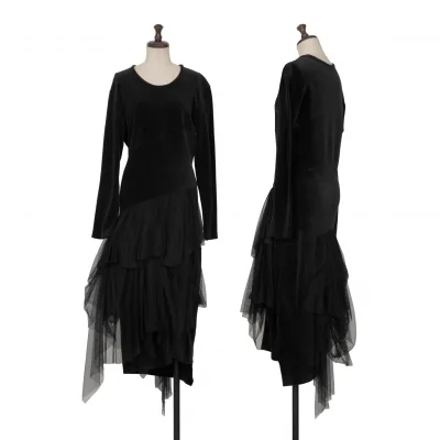 COMME des GARCONS NOIR Velor Tulle Docking Tunic