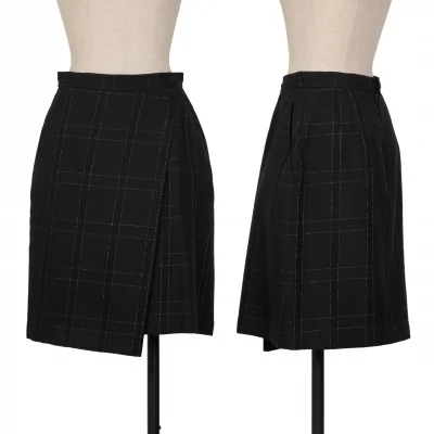 COMME des GARCONS Wool Lame Check Skirt