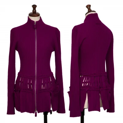 Jean-Paul GAULTIER FEMME Lace Design Rib Zipper Knit