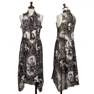 Jean Paul GAULTIER PARIS Printed Mesh Sleeveless Dress