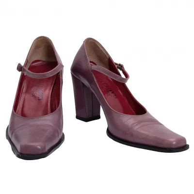 Jean-Paul GAULTIER Square Toe Ankle Strap High Heels Pumps