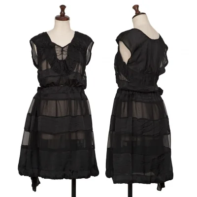 zucca See Through Stripe Switching Sleeveless Dress