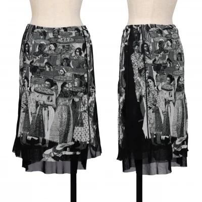 Jean-Paul GAULTIER FEMME Printed Mesh Skirt