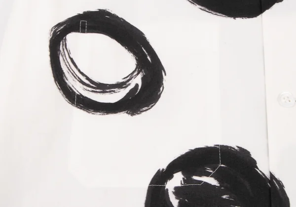 ブラックスキャンダル ヨウジヤマモトBLACK Scandal Yohji Yamamoto ハンドドローイングドットプリントロングシャツ 白黒2 K-132940_007