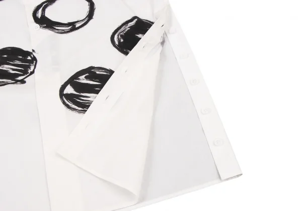 ブラックスキャンダル ヨウジヤマモトBLACK Scandal Yohji Yamamoto ハンドドローイングドットプリントロングシャツ 白黒2 K-132940_014