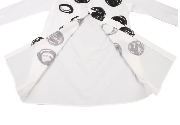 ブラックスキャンダル ヨウジヤマモトBLACK Scandal Yohji Yamamoto ハンドドローイングドットプリントロングシャツ 白黒2 K-132940_015