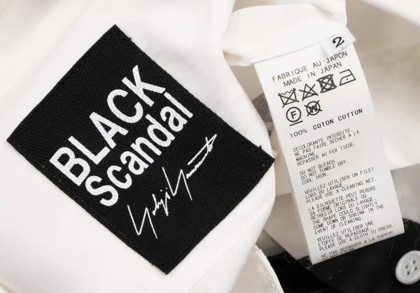 ブラックスキャンダル ヨウジヤマモトBLACK Scandal Yohji Yamamoto ハンドドローイングドットプリントロングシャツ 白黒2 K-132940_019