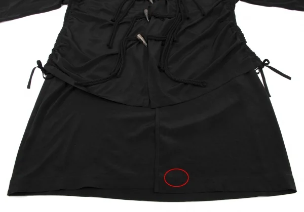 B Yohji Yamamoto FEMME Acetate Poly Toggle Button Shirt Coat K-132941_010