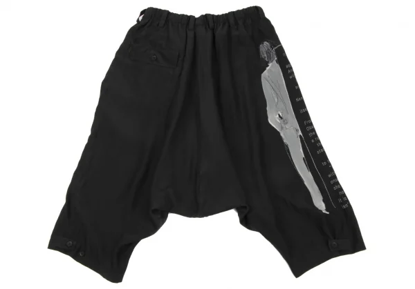 Yohji Yamamoto collections Printed Silk Dropped Crotch Pants K-132944_011