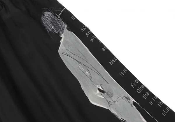 Yohji Yamamoto collections Printed Silk Dropped Crotch Pants K-132944_012