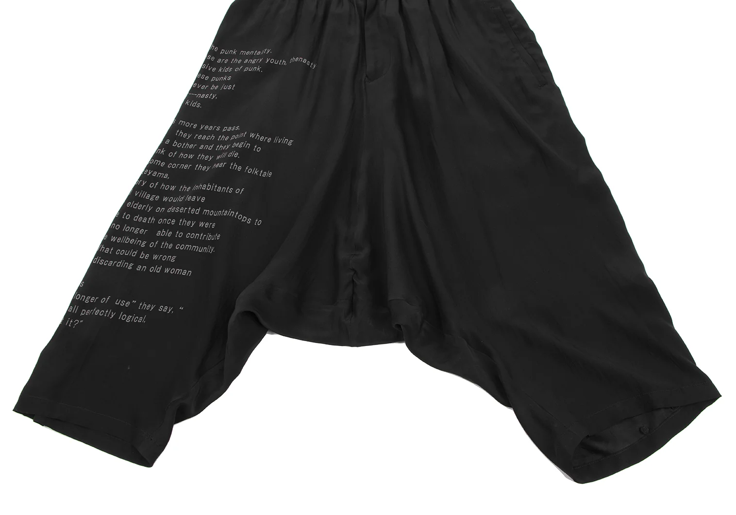 【美品】Yohji Yamamoto femmeサルエルパンツ サイズ1 ヨウジヤマモトYohji Yamamoto collections デザイン画プリント