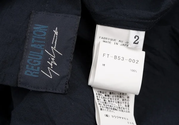 レギュレーション ヨウジヤマモトREGULATION yohji yamamoto コットン比翼ボタンロングシャツ 紺2 K-132947_020